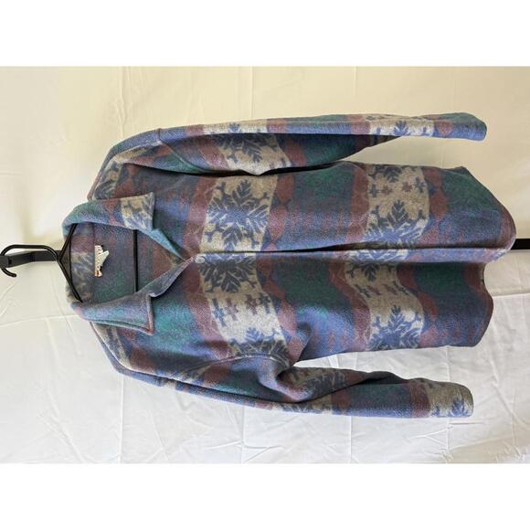 Lavon XL Women's 90s Fleece Jacket with Snowflake Pattern - Picture 2 of 6